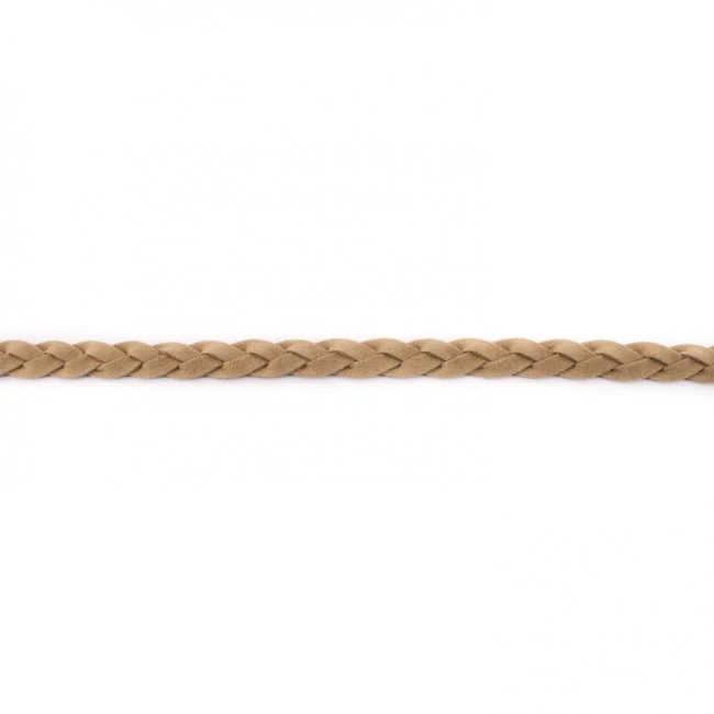 Schöner Leben Wildleder Imitat Band geflochten sand braun Meterware Breite: 0,5cm