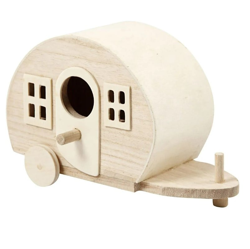 Schöner Leben Campingwagen Miniatur aus Holz 18x8x11cm von Creativ Company