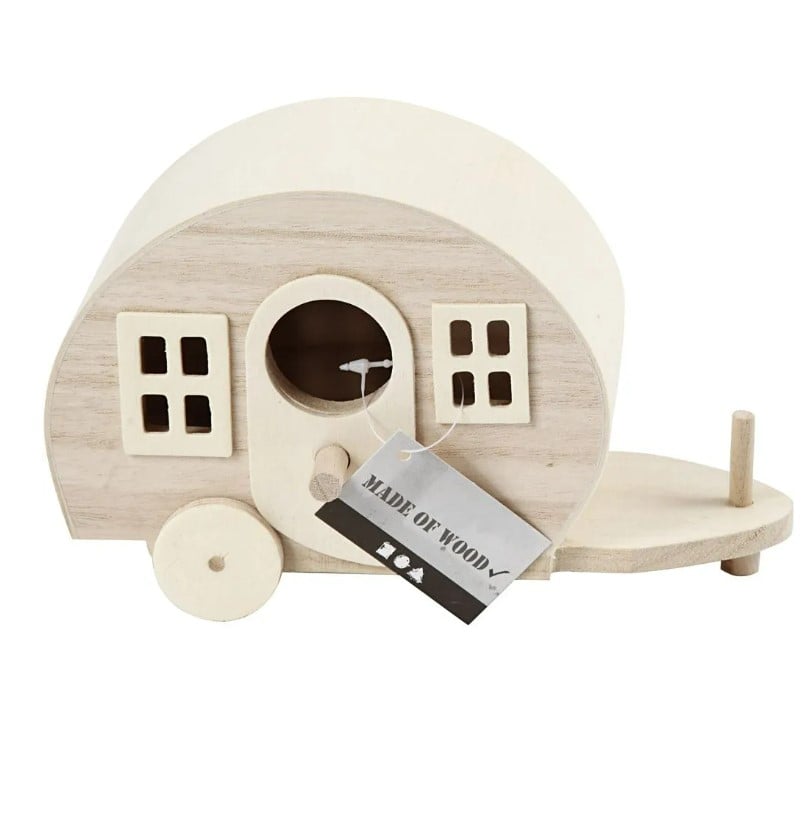 Schöner Leben Campingwagen Miniatur aus Holz 18x8x11cm von Creativ Company Meist gekauft