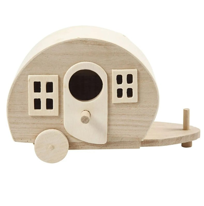 Schöner Leben Campingwagen Miniatur aus Holz 18x8x11cm von Creativ Company Meist gekauft