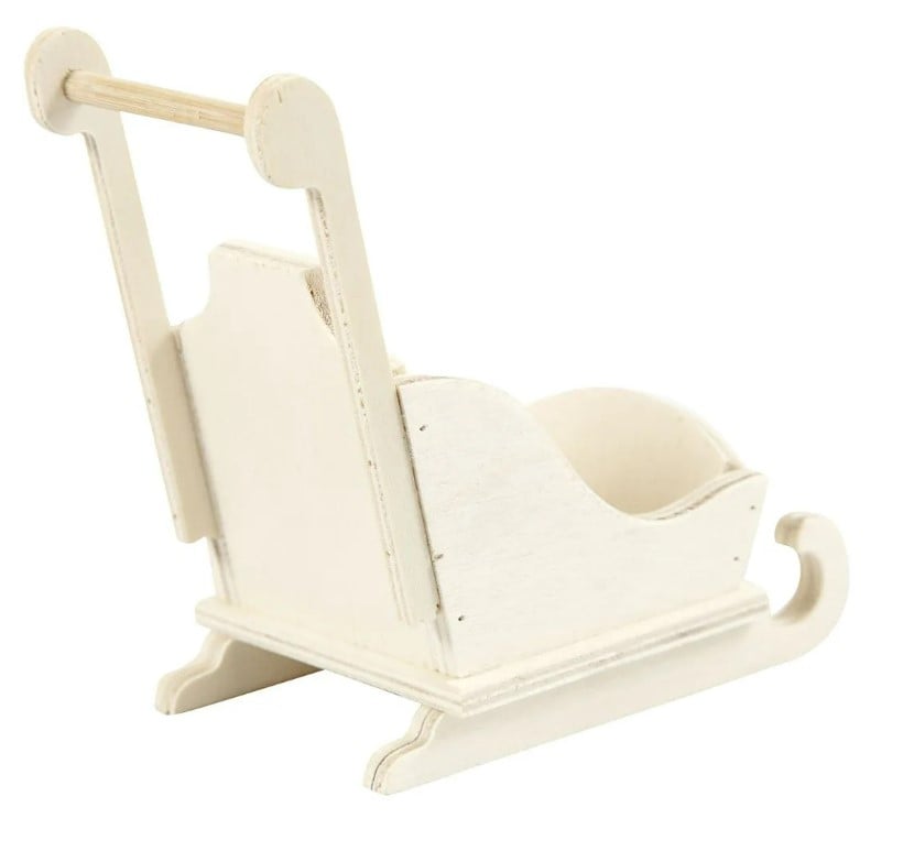 Schöner Leben Schlitten Miniatur aus Holz 8x5x9cm von Creativ Company Online