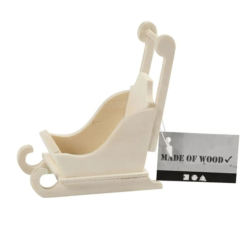 Schöner Leben Schlitten Miniatur aus Holz 8x5x9cm von Creativ Company Online