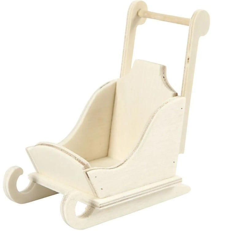 Schöner Leben Schlitten Miniatur aus Holz 8x5x9cm von Creativ Company Online