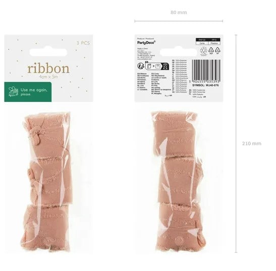 Schöner Leben Chiffonband lachsrosa 4x500cm im 3er Pack im Angebot