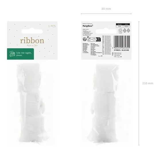 Schöner Leben Chiffonband weiß 4x500cm im 3er Pack Schlussverkauf