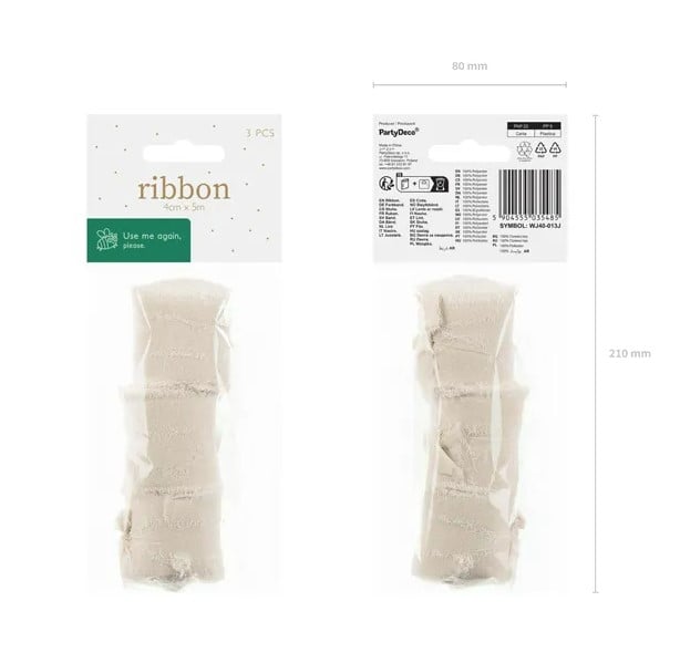 Schöner Leben Chiffonband hellbeige 4x500cm im 3er Pack Fabrikverkauf