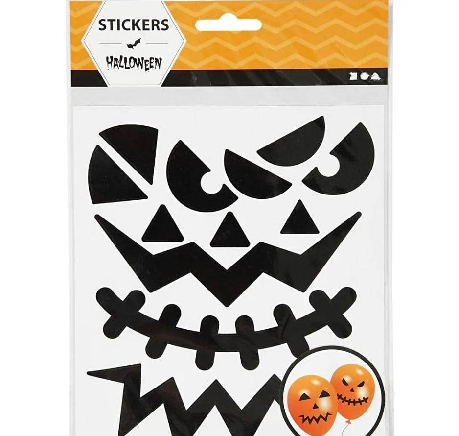 Schöner Leben Sticker mit gruseligen Halloweengesichtern zum Aufkleben