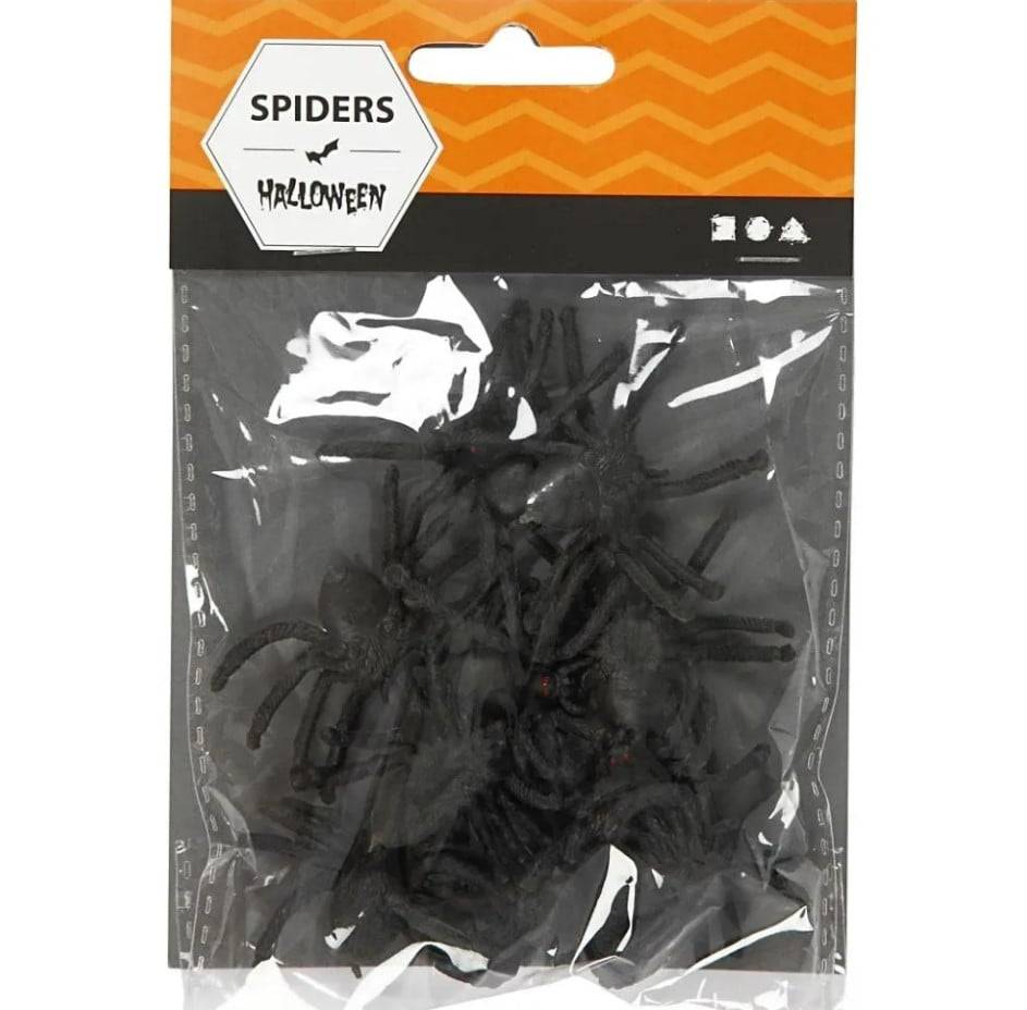 Schöner Leben Spinnen schwarz Halloween Deko im 10er Pack Outlet