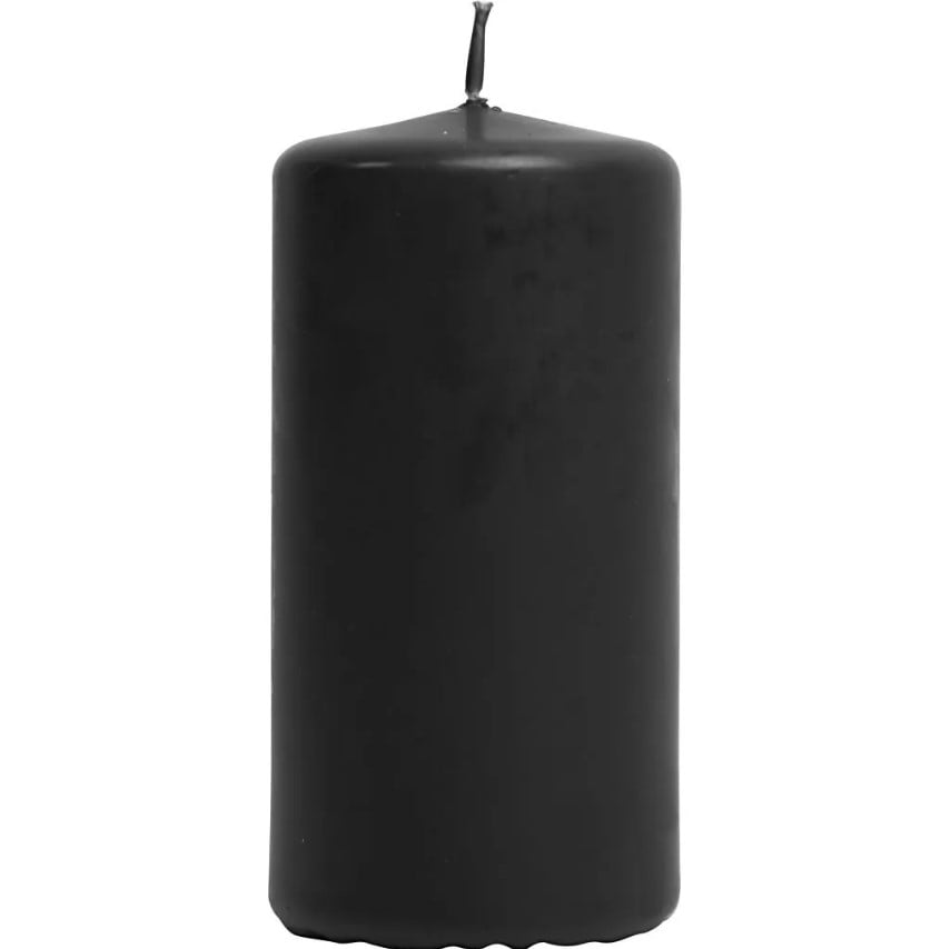 Schöner Leben Kerze Stumpen schwarz 100x50mm (HxD) im 6er Pack