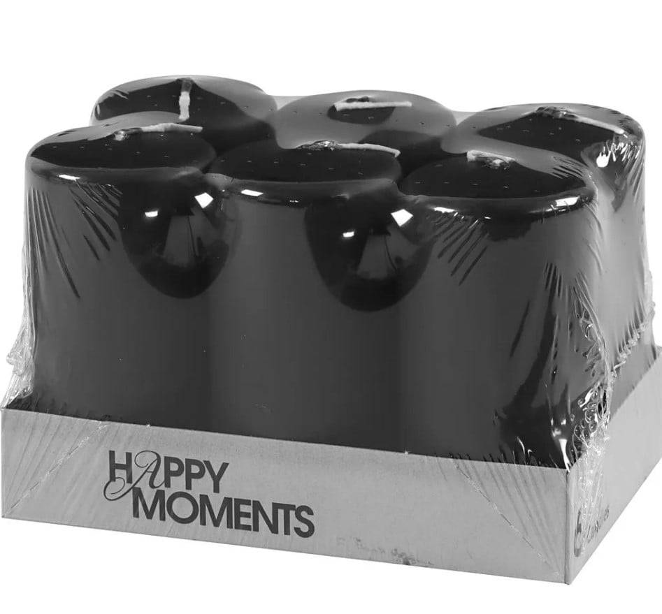 Schöner Leben Kerze Stumpen schwarz 100x50mm (HxD) im 6er Pack Verkauf