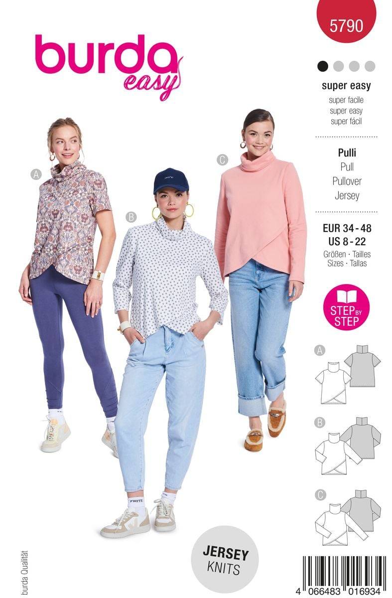 Schöner Leben Burda Schnittmuster 5790 Damen Pulli Verkauf