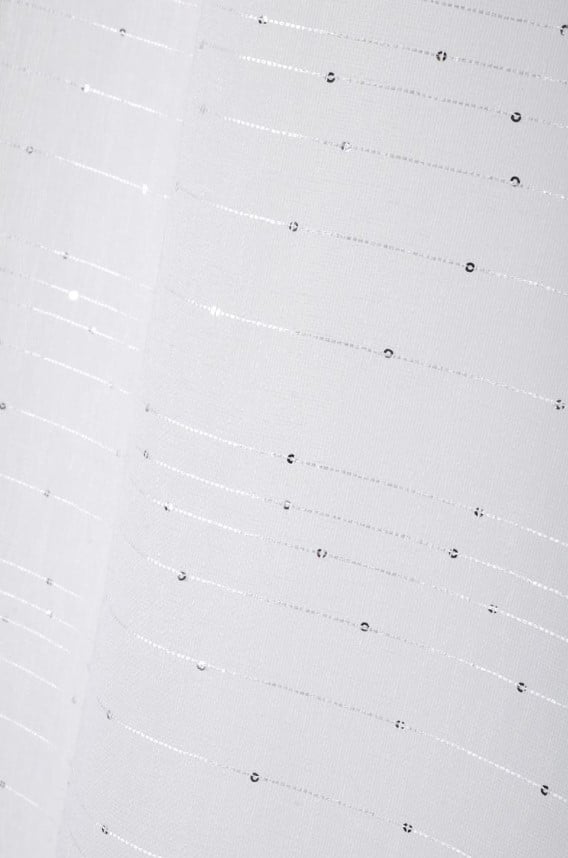 Schöner Leben Ösenvorhang mit Pailetten und Streifen ecru silberfarbig 140x260cm Hotsell
