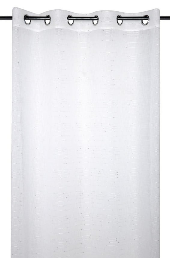Schöner Leben Ösenvorhang mit Pailetten und Streifen ecru silberfarbig 140x260cm Hotsell