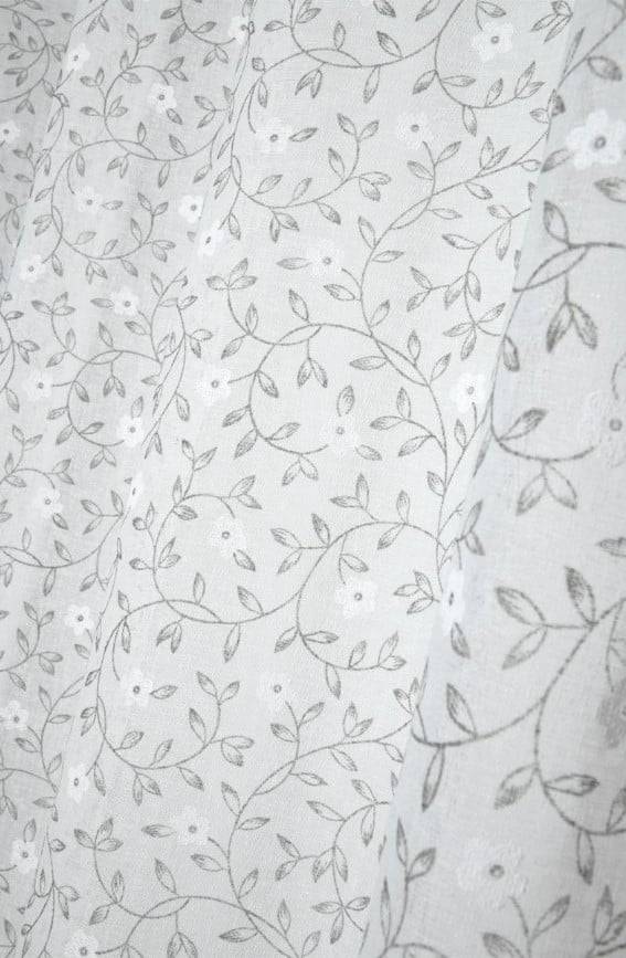 Schöner Leben Ösenvorhang mit Blumenranken transparente Leinenstruktur ecru taupe 140x260cm Blitzverkäufe