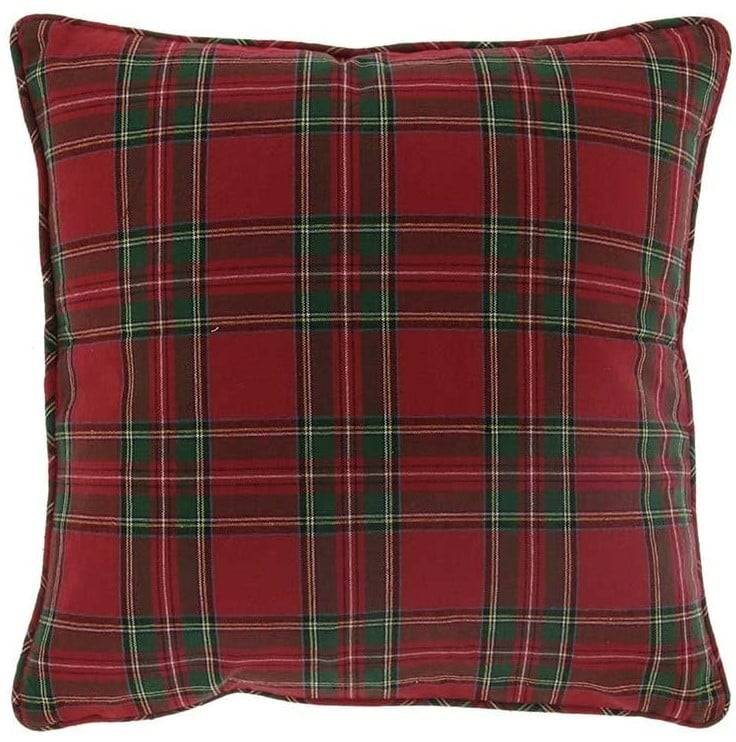 Schöner Leben Kissen Schottenkaro rot grün 45x45cm