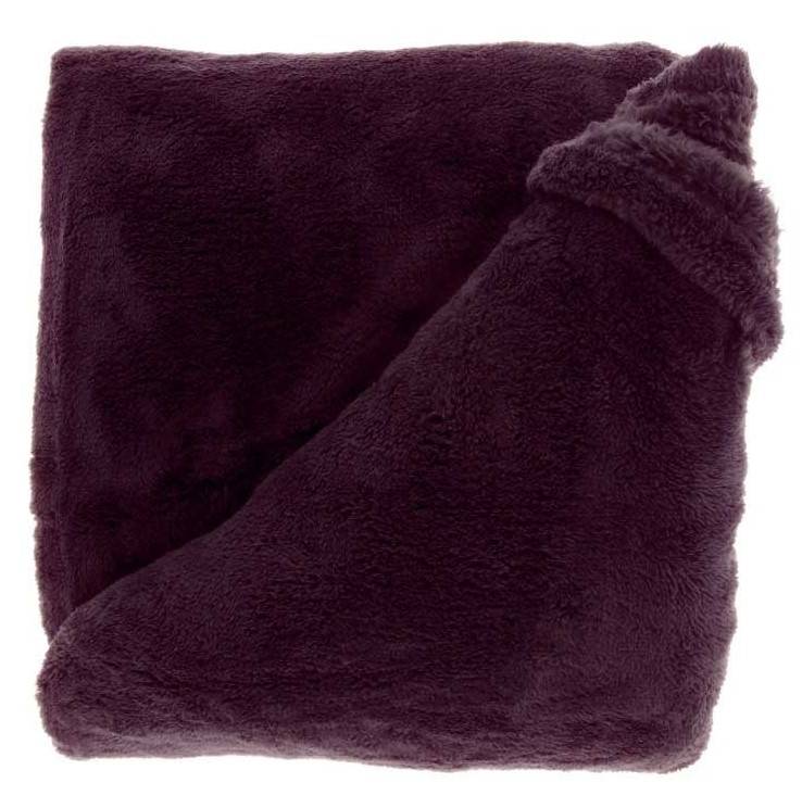 Schöner Leben Kuscheldecke Justin aus flauschiger Mikrofaser dark purple XL 150x200cm