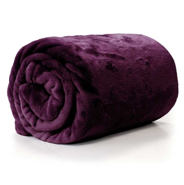 Schöner Leben Kuscheldecke Enzo aus flauschiger Mikrofaser dark purple 130x180cm