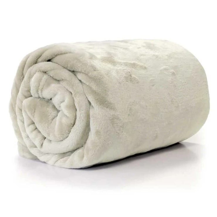 Schöner Leben Kuscheldecke Enzo aus flauschiger Mikrofaser dove white 130x180cm