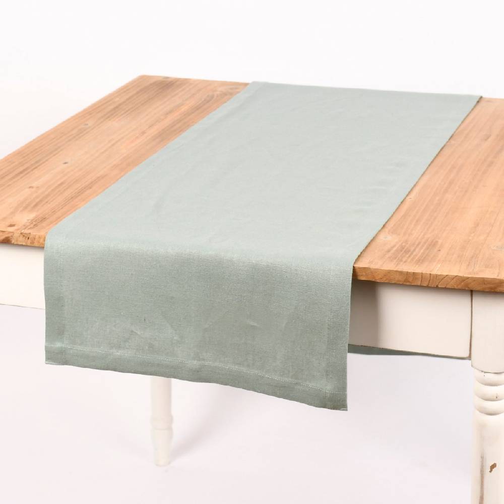 Schöner Leben Magma Tischläufer Leinen LION einfarbig mintgrün 40x145cm Fabrikverkauf