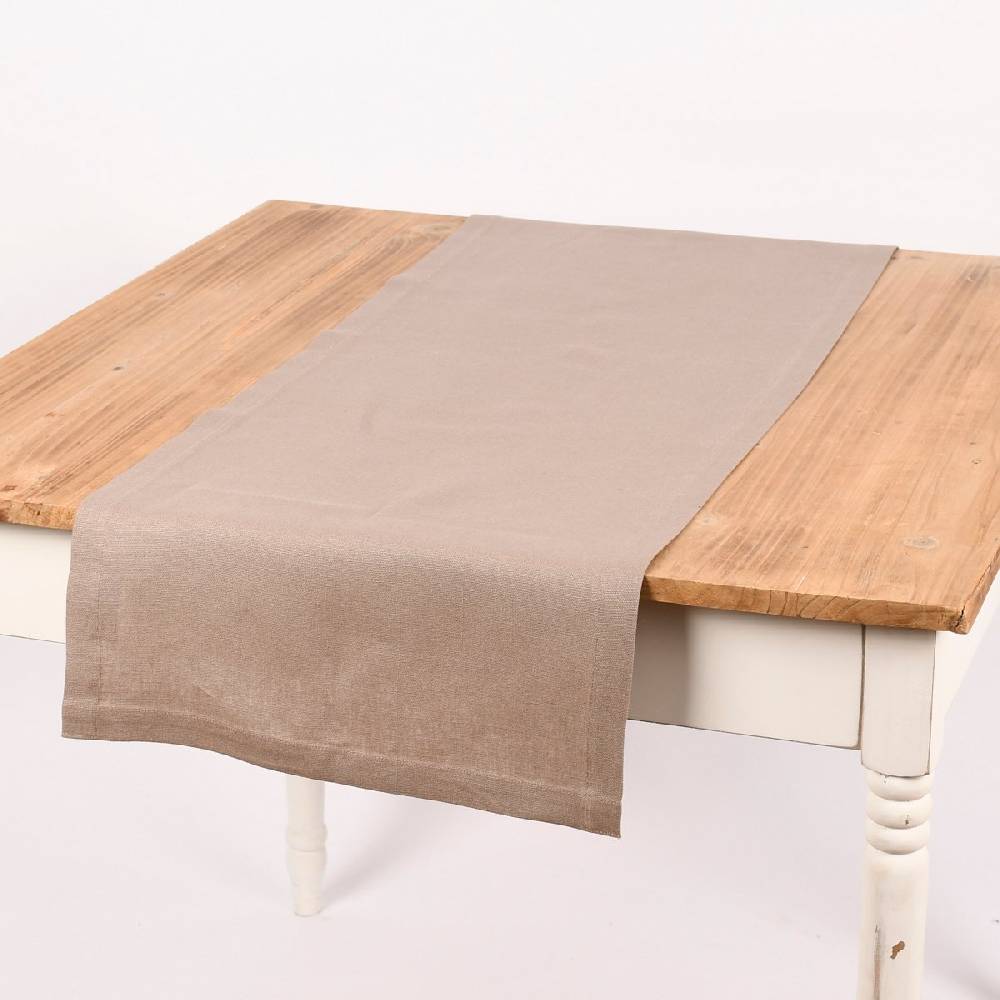 Schöner Leben Magma Tischläufer Leinen LION einfarbig taupe 40x145cm Blitzverkäufe