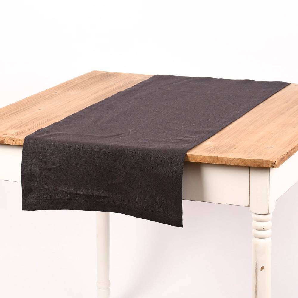 Schöner Leben Magma Tischläufer Leinen LION einfarbig anthrazit 40x145cm Outlet