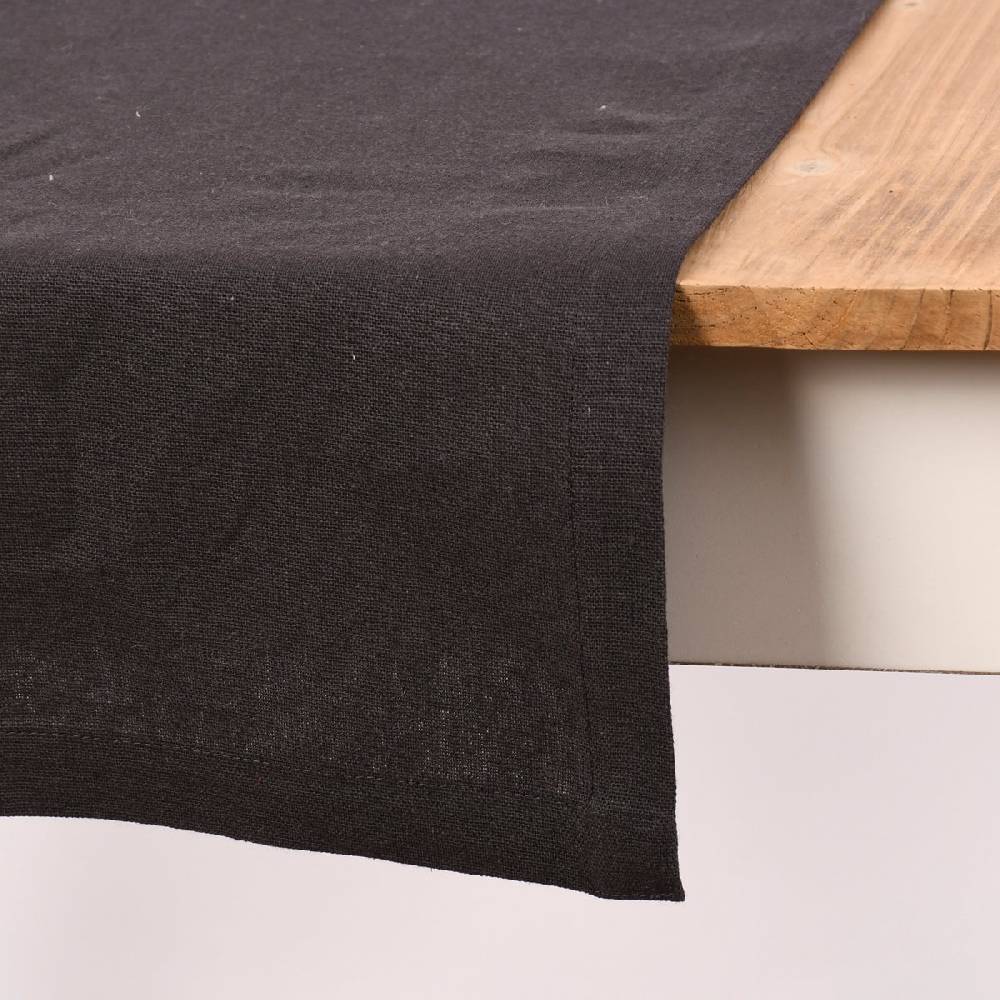 Schöner Leben Magma Tischläufer Leinen LION einfarbig anthrazit 40x145cm Outlet