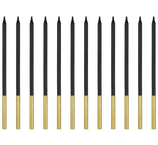 Schöner Leben Geburtstagskerzen 12 Stück schwarz-gold 12,5cm Verkauf