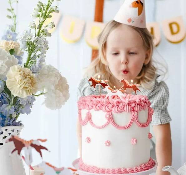 Schöner Leben 3 Stück Geburtstagskerzen Pferde für Kuchen Angebote