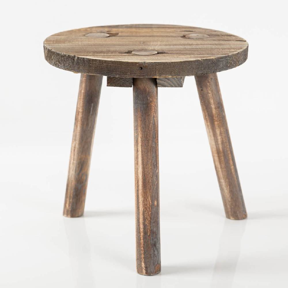 Schöner Leben Pflanzenhocker aus Holz mit Vintage Finish in Braun von Countryfield 25x25x25cm