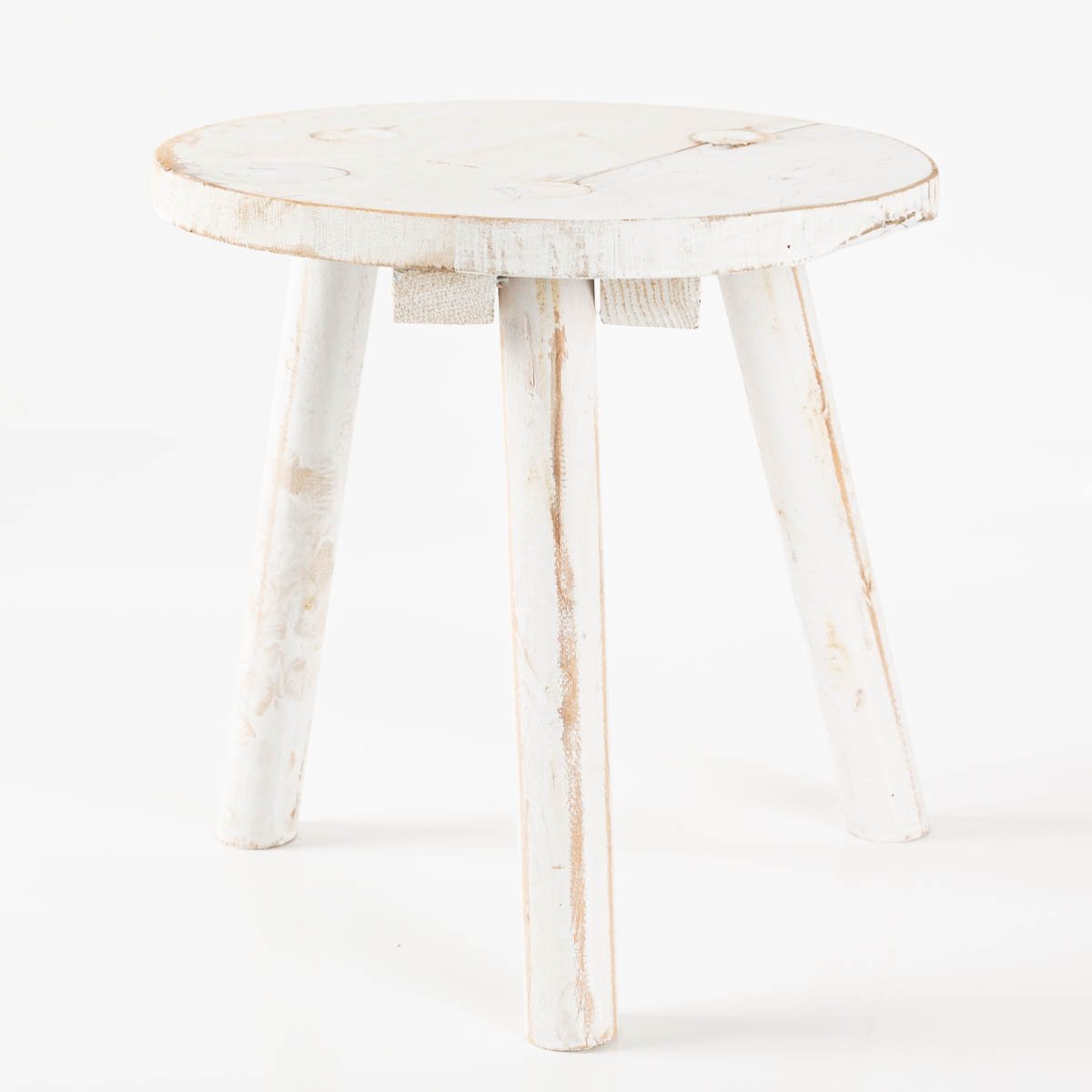 Schöner Leben Pflanzenhocker aus Holz mit Vintage Finish in Weiß von Countryfield 25x25x25cm