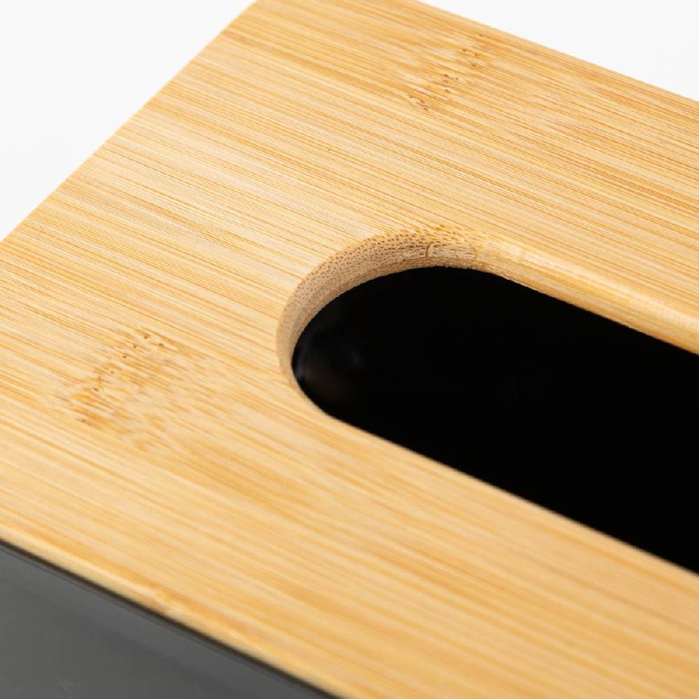 Schöner Leben Kosmetiktücherbox mit Bambusdeckel schwarz natur 26x16x8,5cm Hotsell