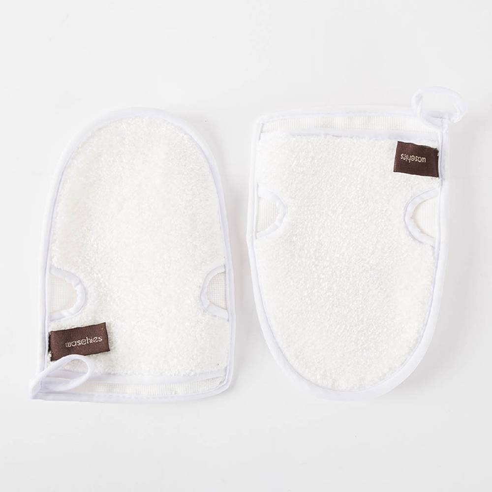 Schöner Leben Waschies Schlupfhandschuh weiß im 2er Set im Angebot