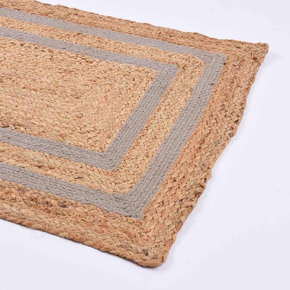 Schöner Leben Teppich geflochten Jute Baumwolle Rechtecke natur hellgrau 90x60cm Hotsell