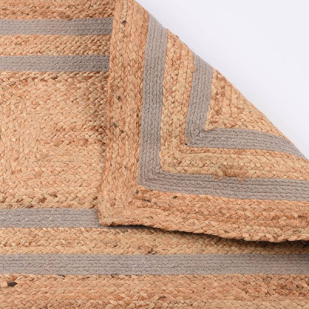 Schöner Leben Teppich geflochten Jute Baumwolle Rechtecke natur hellgrau 90x60cm Hotsell