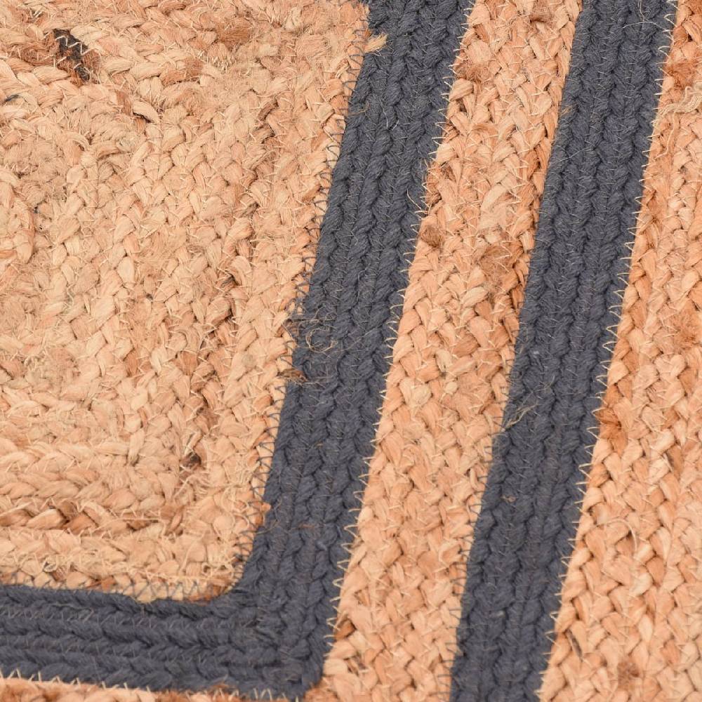 Schöner Leben Teppich geflochten Jute Baumwolle Rechtecke natur dunkelgrau 90x60cm Meist gekauft