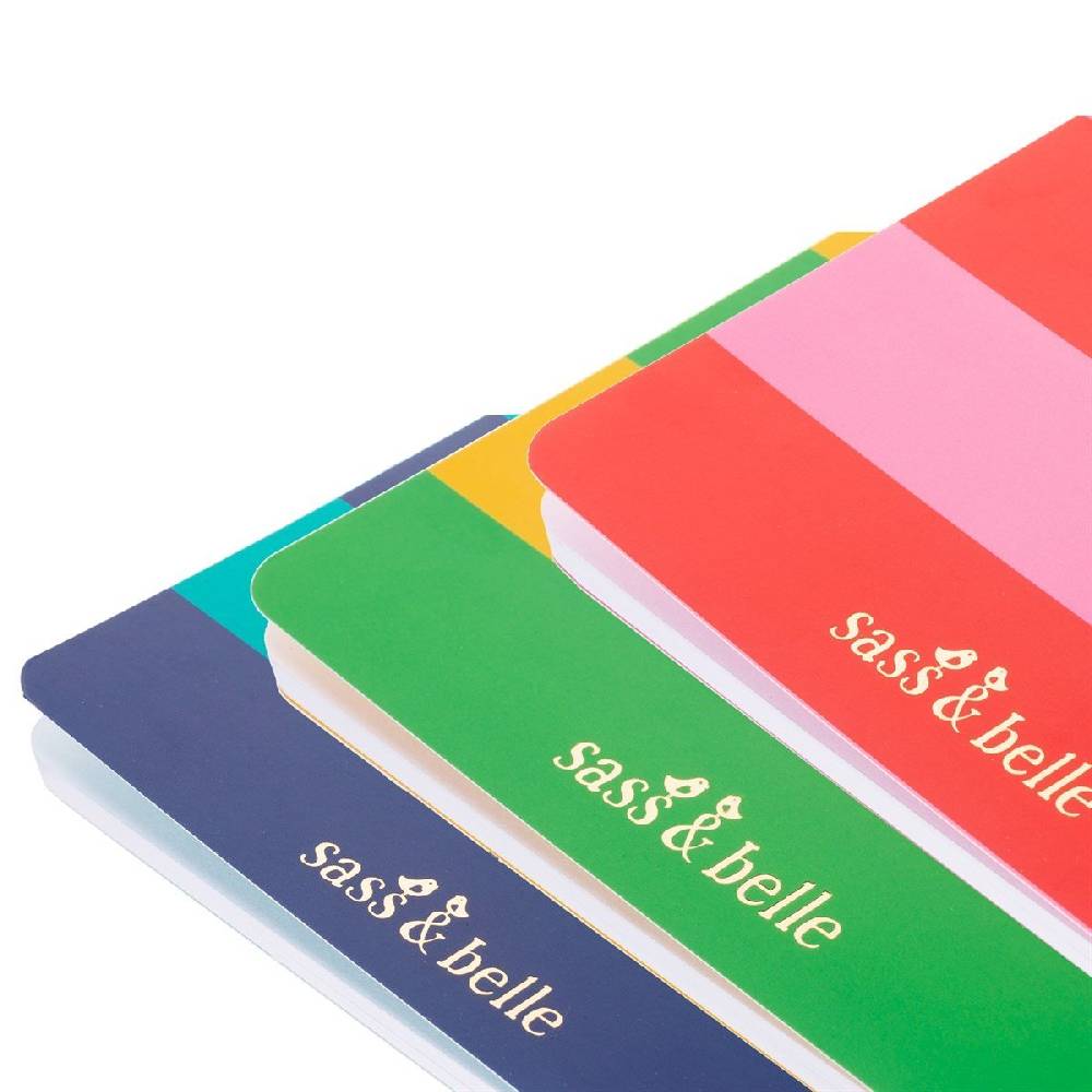 Schöner Leben Sass & Belle Notizbuch liniert Bright Ideas DIN A5 rot grün oder blau Auslauf