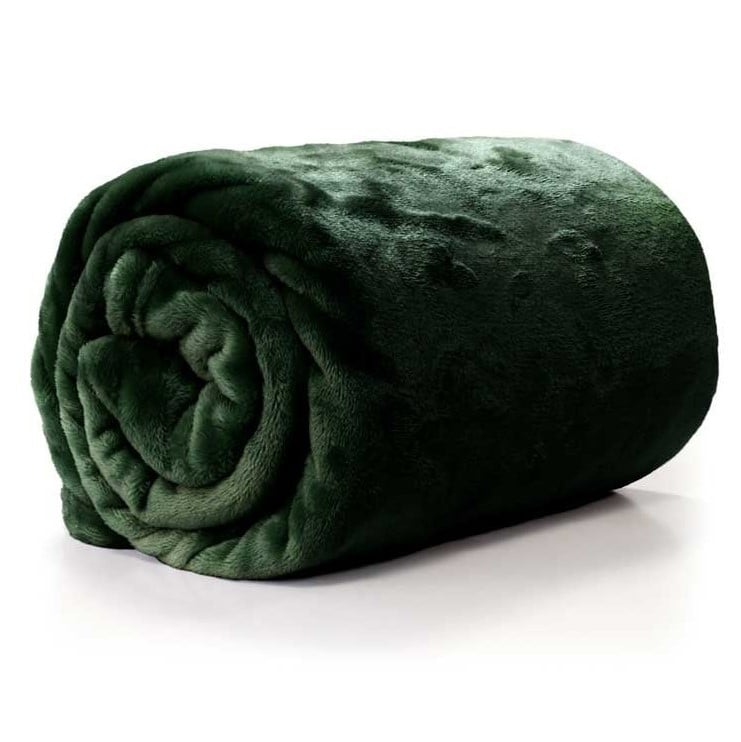 Schöner Leben Kuscheldecke Enzo aus flauschiger Mikrofaser dunkelgrün 130x180cm Verkauf