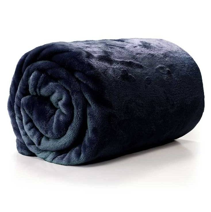 Schöner Leben Kuscheldecke Enzo aus flauschiger Mikrofaser dunkelblau 130x180cm Angebote