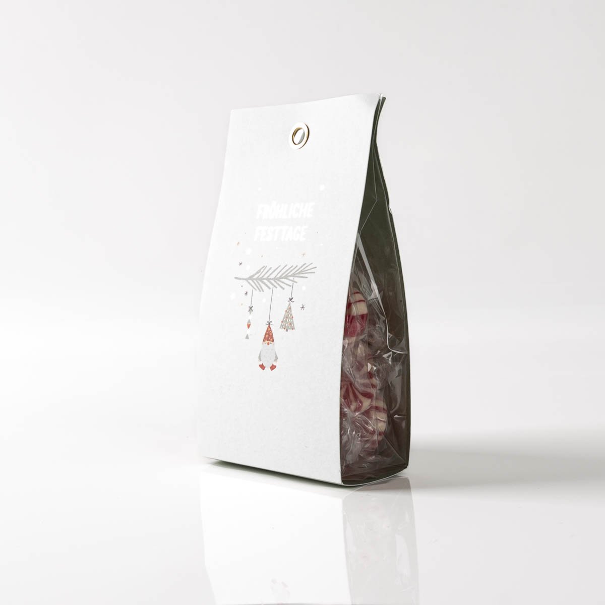 Schöner Leben Weihnachts-Bonbons mit Glühweinschmack Fröhliche Festtage Tannenzweig 75g von Grafik Werkstatt Online
