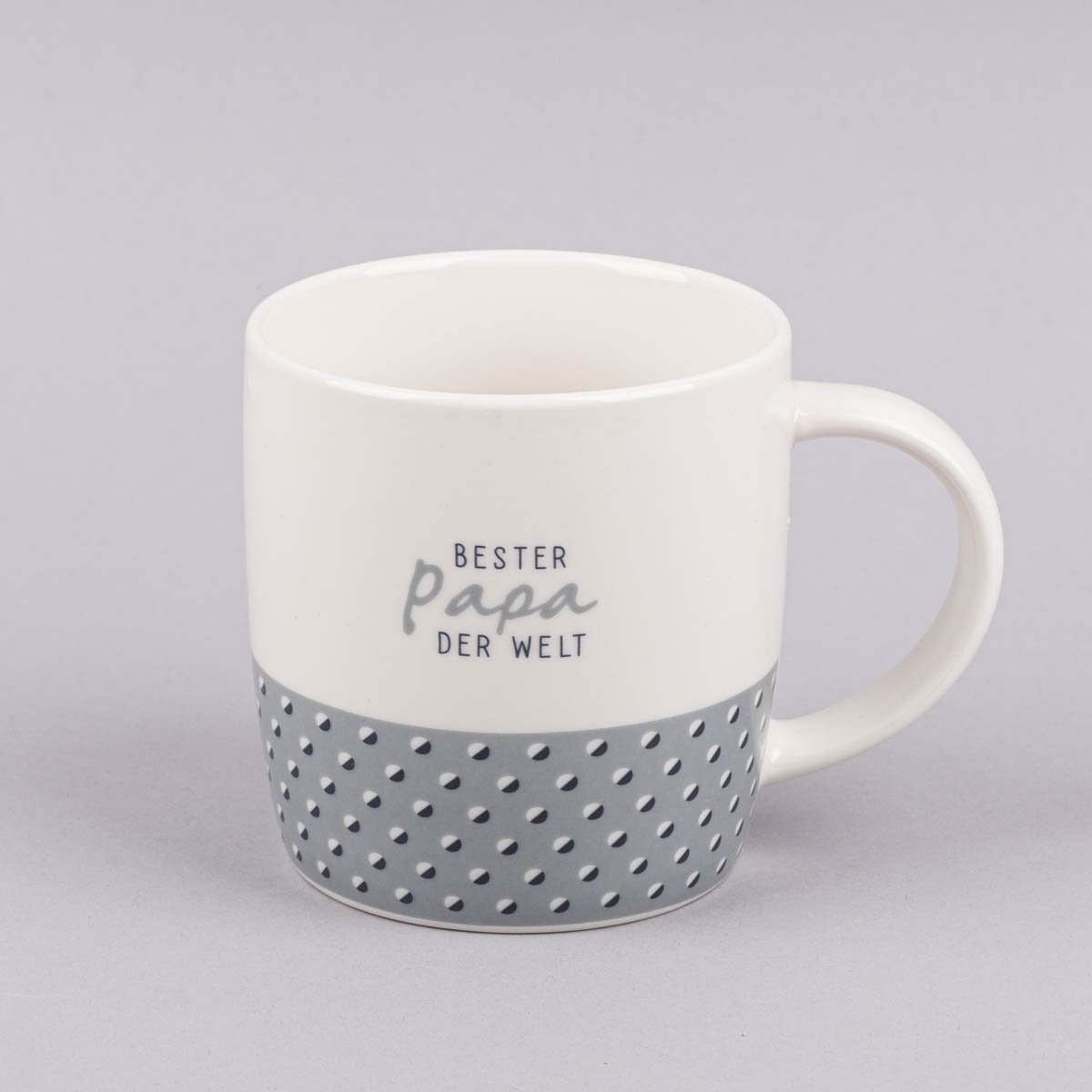 Schöner Leben Tasse Gute Laune aus Porzellan Bester Papa der Welt gepunktet blau weiß 300ml von Grafik Werkstatt
