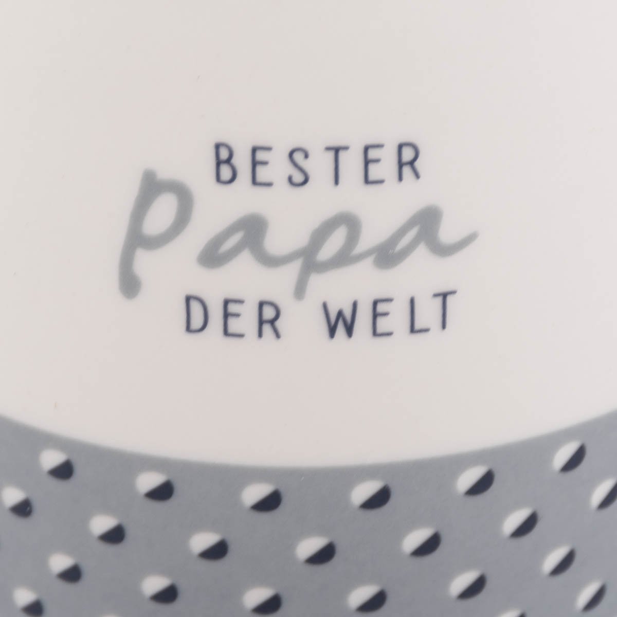 Schöner Leben Tasse Gute Laune aus Porzellan Bester Papa der Welt gepunktet blau weiß 300ml von Grafik Werkstatt im Angebot