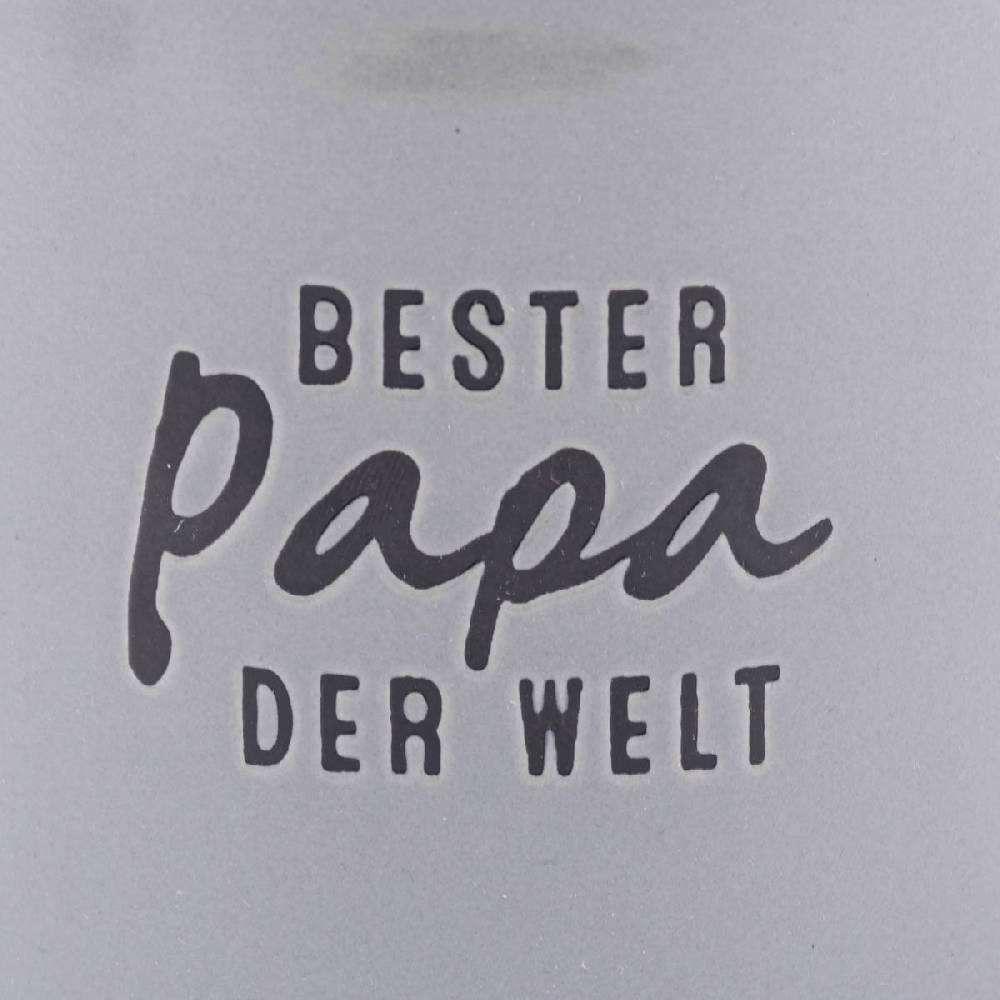 Schöner Leben Tasse Vintage aus Keramik in Emaille-Optik Bester Papa der Welt blaugrau schwarz 400ml von Grafik Werkstatt Schlussverkauf