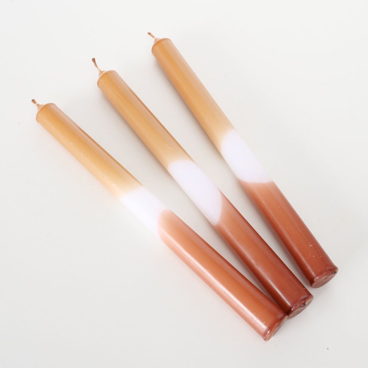 Schöner Leben Stabkerze Duo im 3er Set braun caramel 255x21mm mit 7 Std Brenndauer