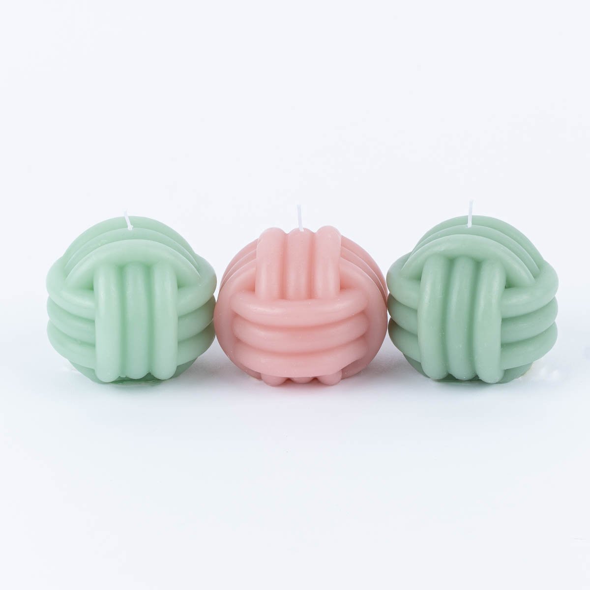 Schöner Leben Kerze Knoten pastellfarben rosa hellgrün oder dunkelgrün 8x7,5cm Verkauf