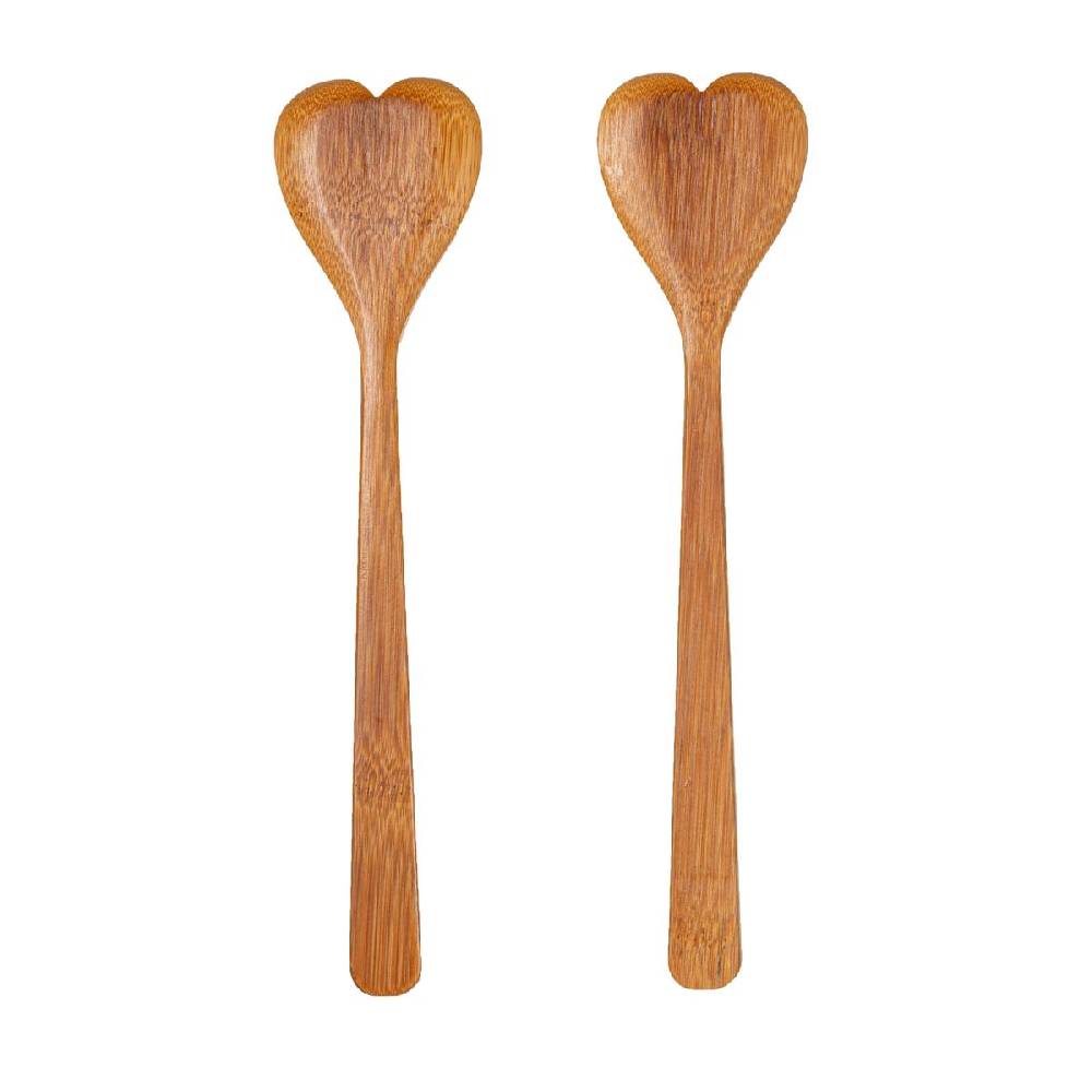 Schöner Leben Sass & Belle Salatbesteck Bambus Herz 6x25cm