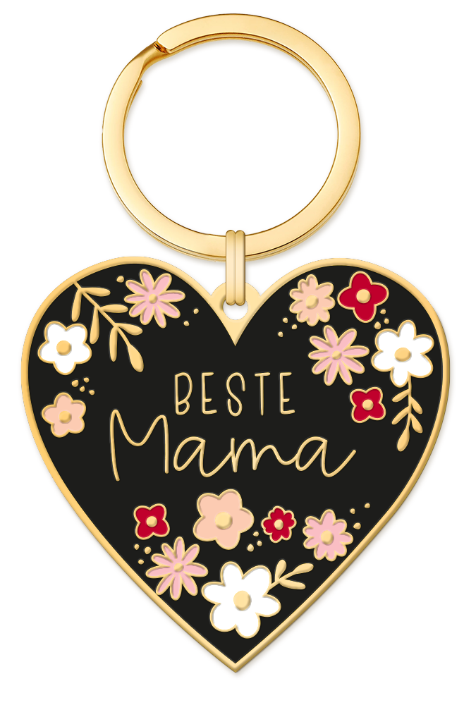 Schöner Leben Schlüsselanhänger Herz Beste Mama 85x40mm von Grafik Werkstatt