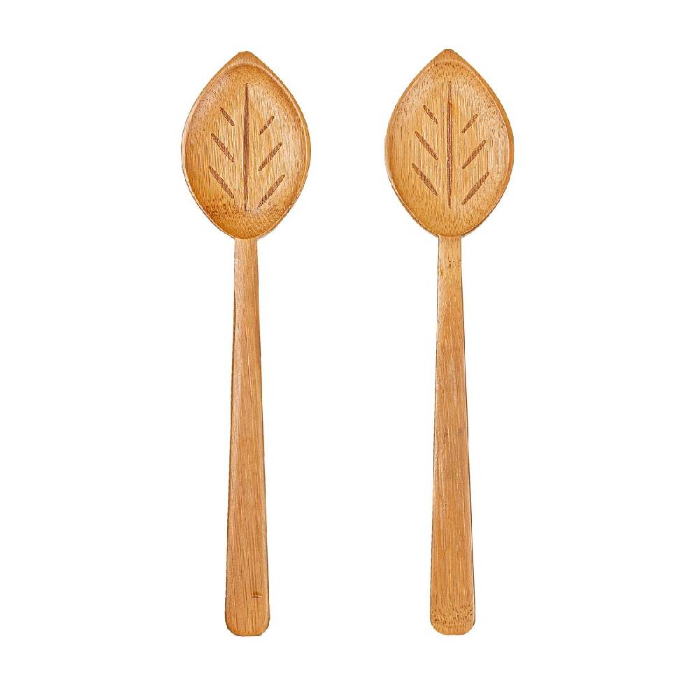 Schöner Leben Sass & Belle Salatbesteck Bambus Blätter 6x25cm