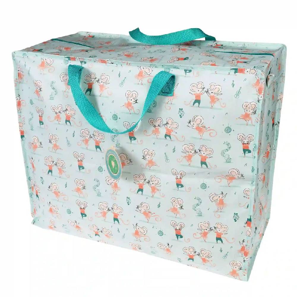 Schöner Leben XXL Tasche Tanzmaus aus recyceltem Material blau orange 55x48x28cm