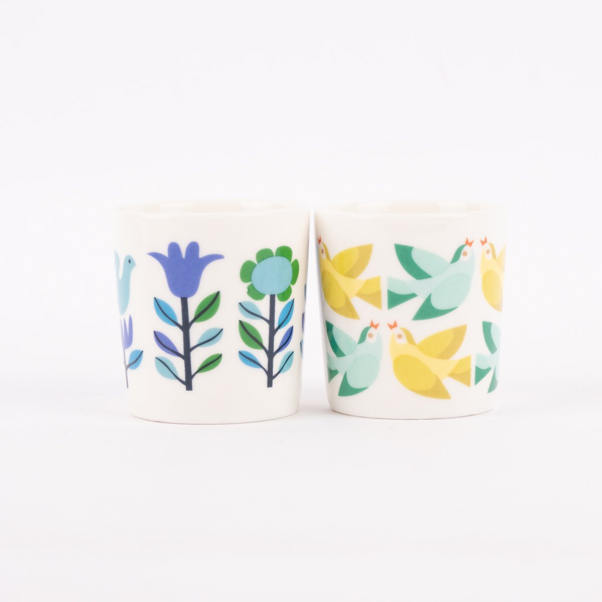 Schöner Leben Eierbecher Tauben und Blumen Porzellan weiß blau grün 4,5x5cm Fabrikverkauf