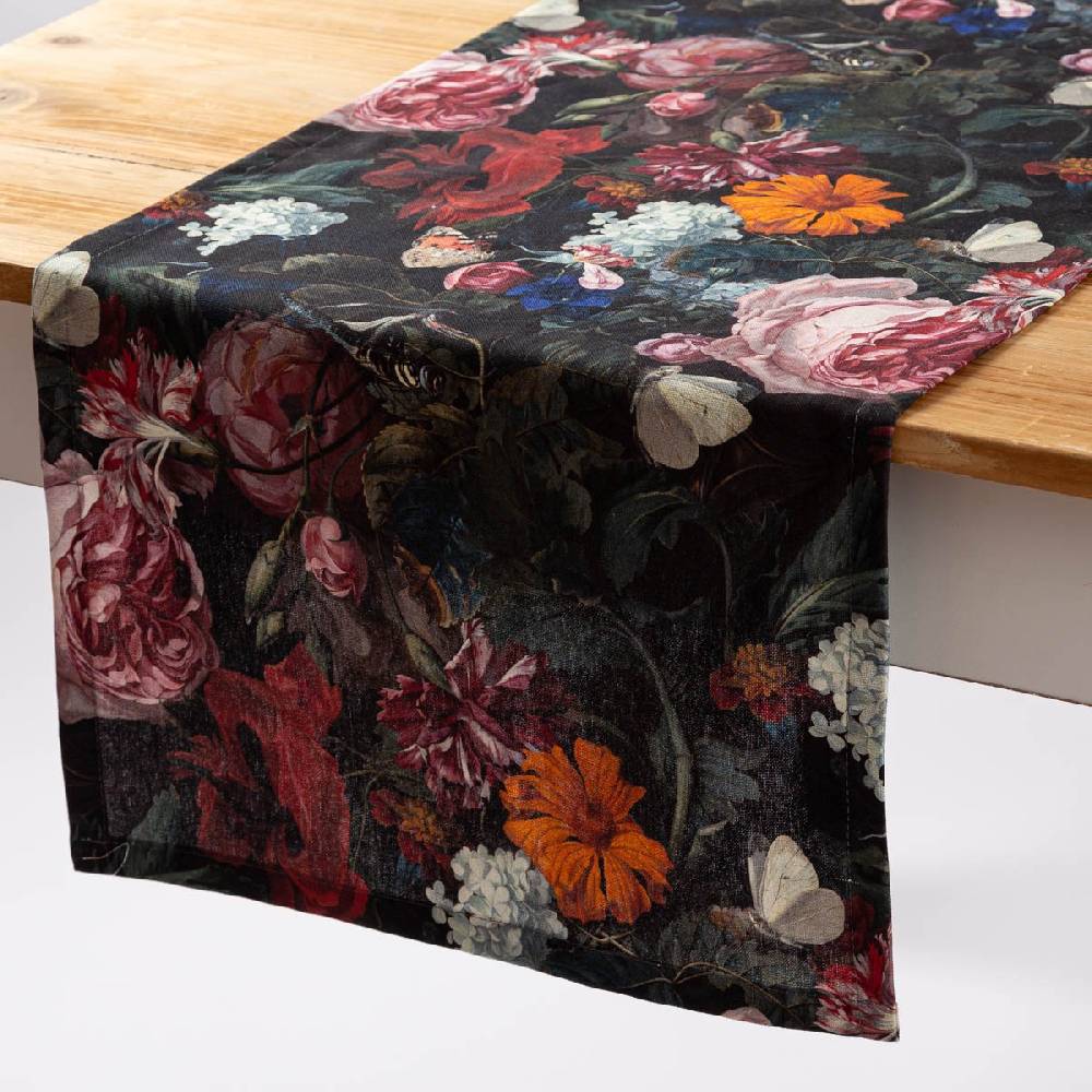 Schöner Leben Tischläufer Still Painting Blumen Schmetterling 40x160cm von SCHÖNER LEBEN